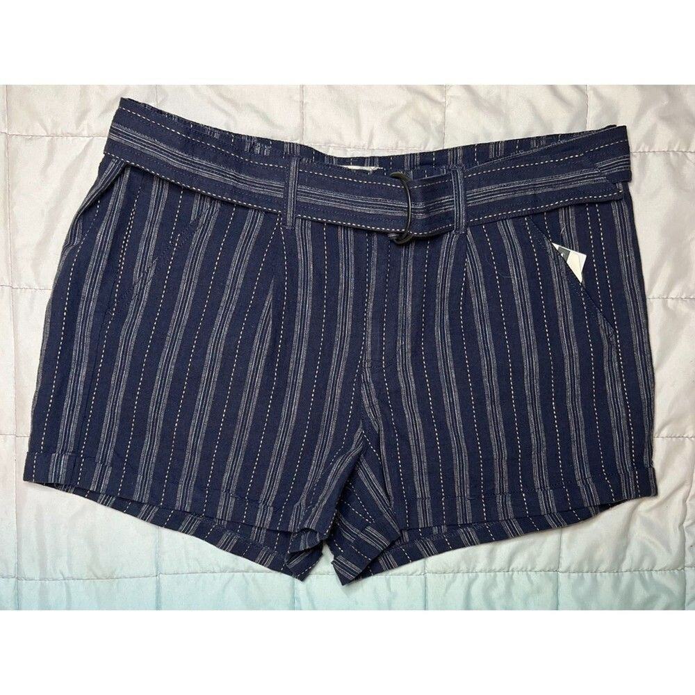 Jolt Linen Striped Shorts Size 11  NWT